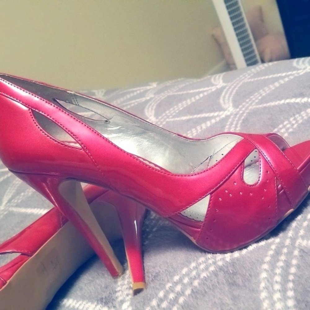 Pink Open Toe Sandal Heels